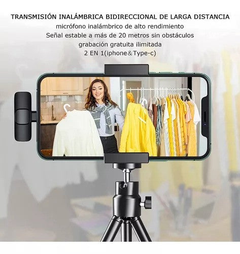 Microfono Inalambrico K9 2 En 1 De Solapa