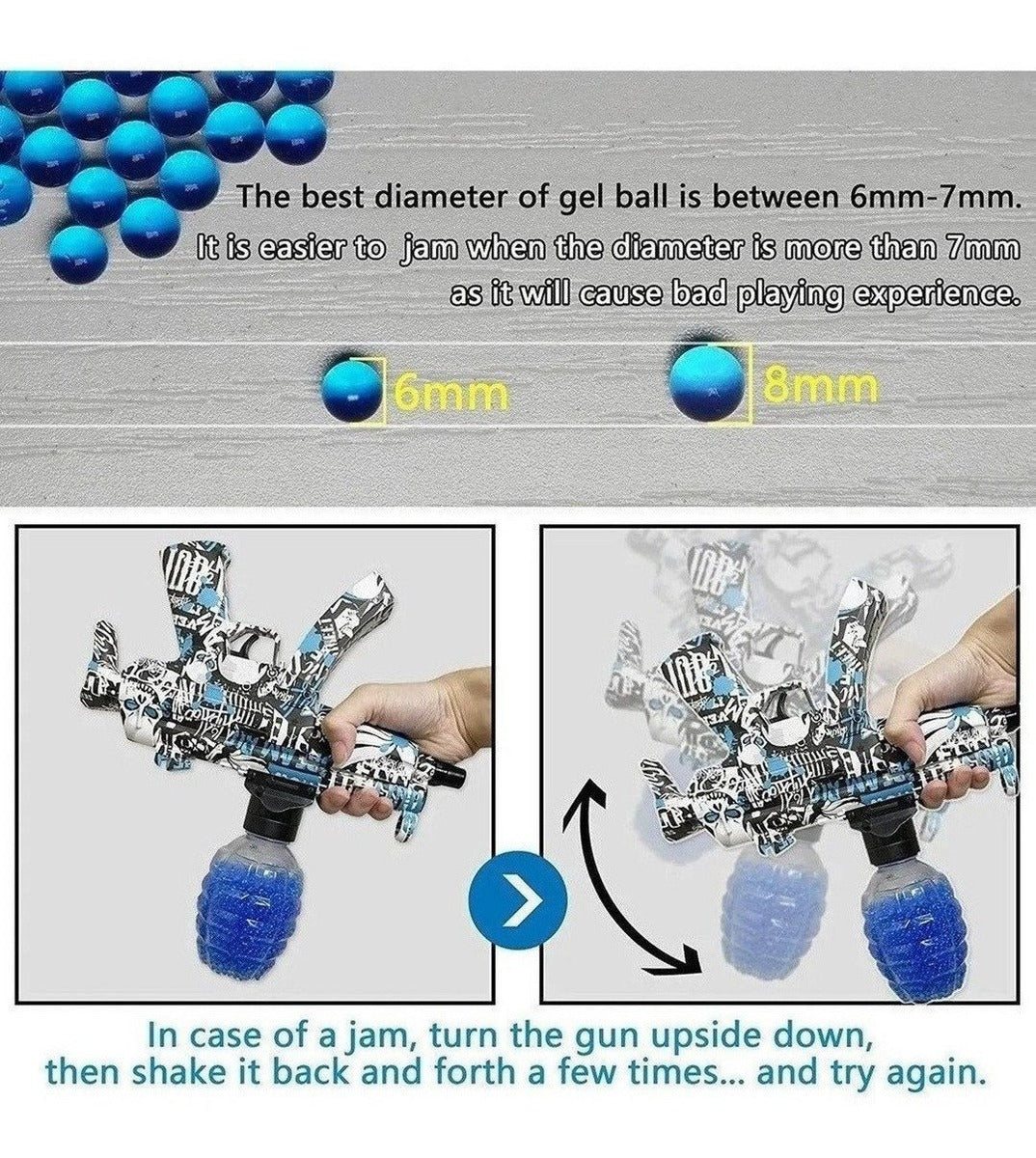 pistola juguete hidrogel + accesorios