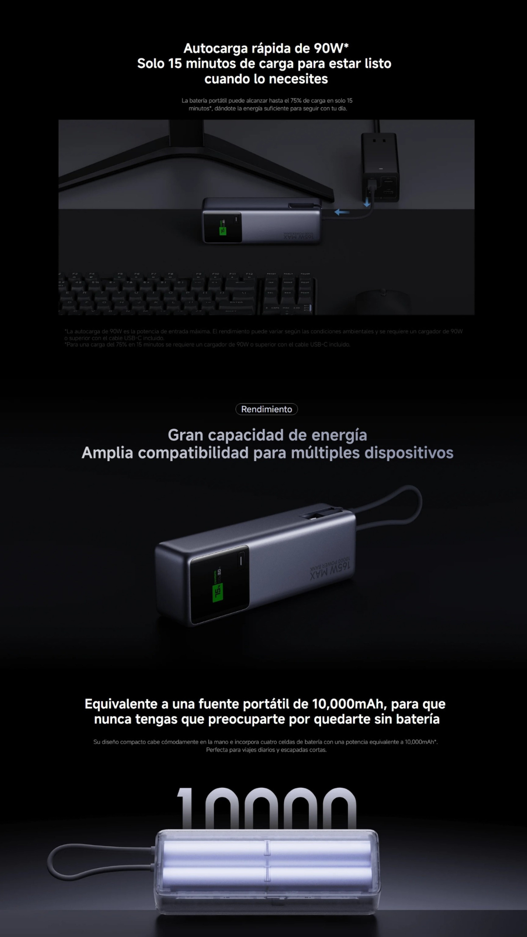 Xiaomi 165W Power Bank 10000 Integrated Cable