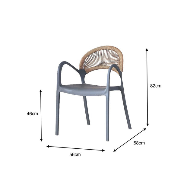 Silla Daytona, Gris oscuro y Café Claro, Con Espaldar, Reposa Brazos y Diseño Minimalista