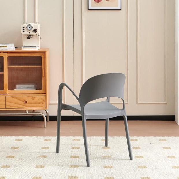 Silla Bremen, Gris Oscuro, Con espaldar, reposa brazos y diseño minimalista