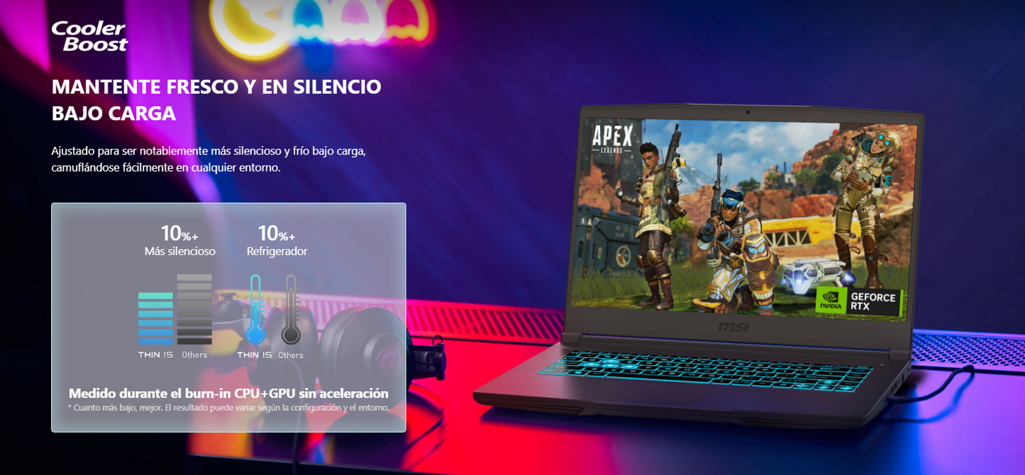 Portátil MSI Thin 15 B13UC i5 13420H RTX 3050 8GB 512GB 144Hz