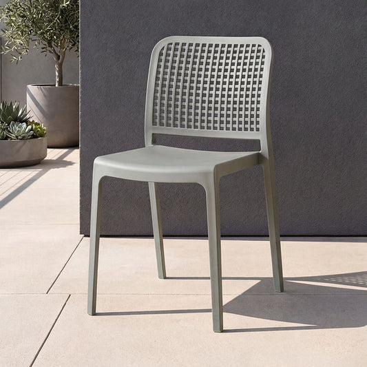 Silla Bronx , Gris Oscuro, Con espaldar en cuadrados y diseño minimalista