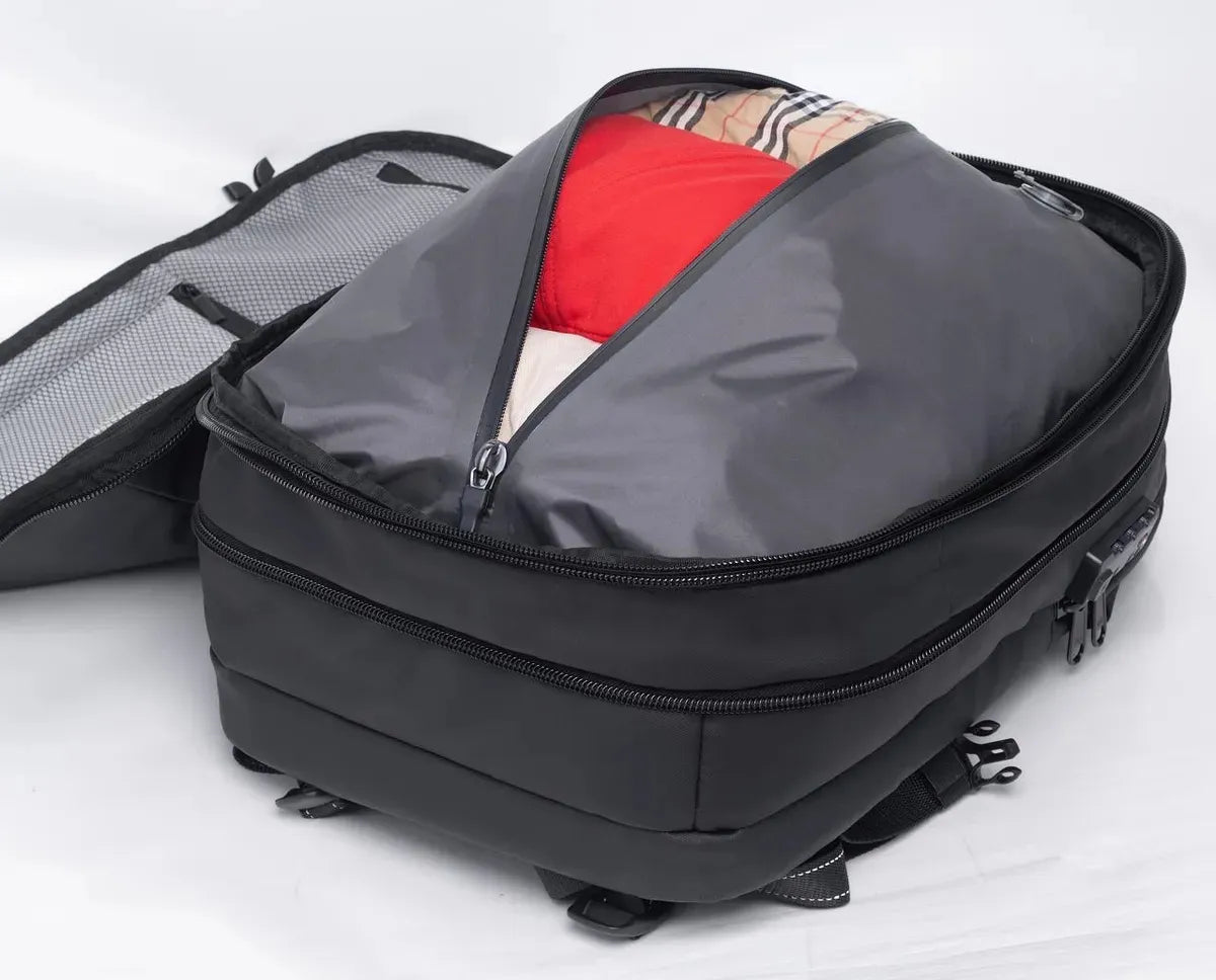 AIRBAG – Mochila de Viaje Expandible 60L con Compresión al Vacío, USB y Seguridad TSA